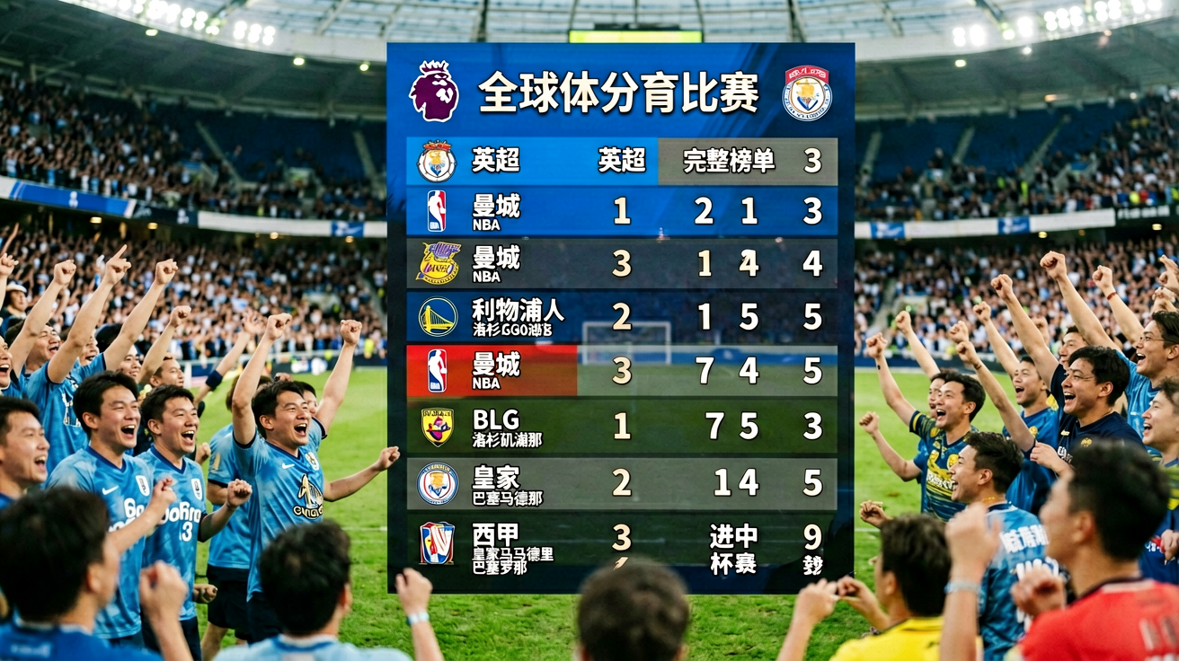 全球体育比赛现场气氛热烈，球迷欢呼